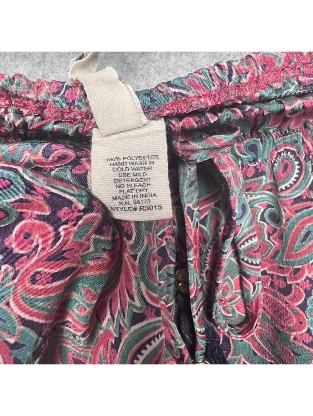 Anthropologie Raga Womens Paisley Tassel Pull On Shorts M Boho Hippie Beach chic